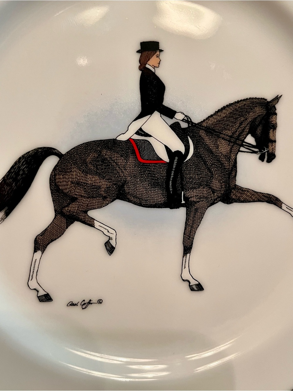 The Huntsman Porcelain Plate Dressage Equestrian - Picture 2 of 5